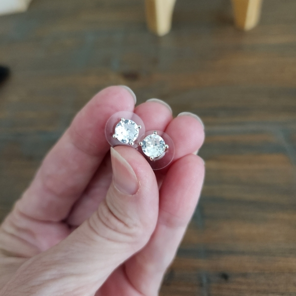 Sparkling Silver Stud Earrings